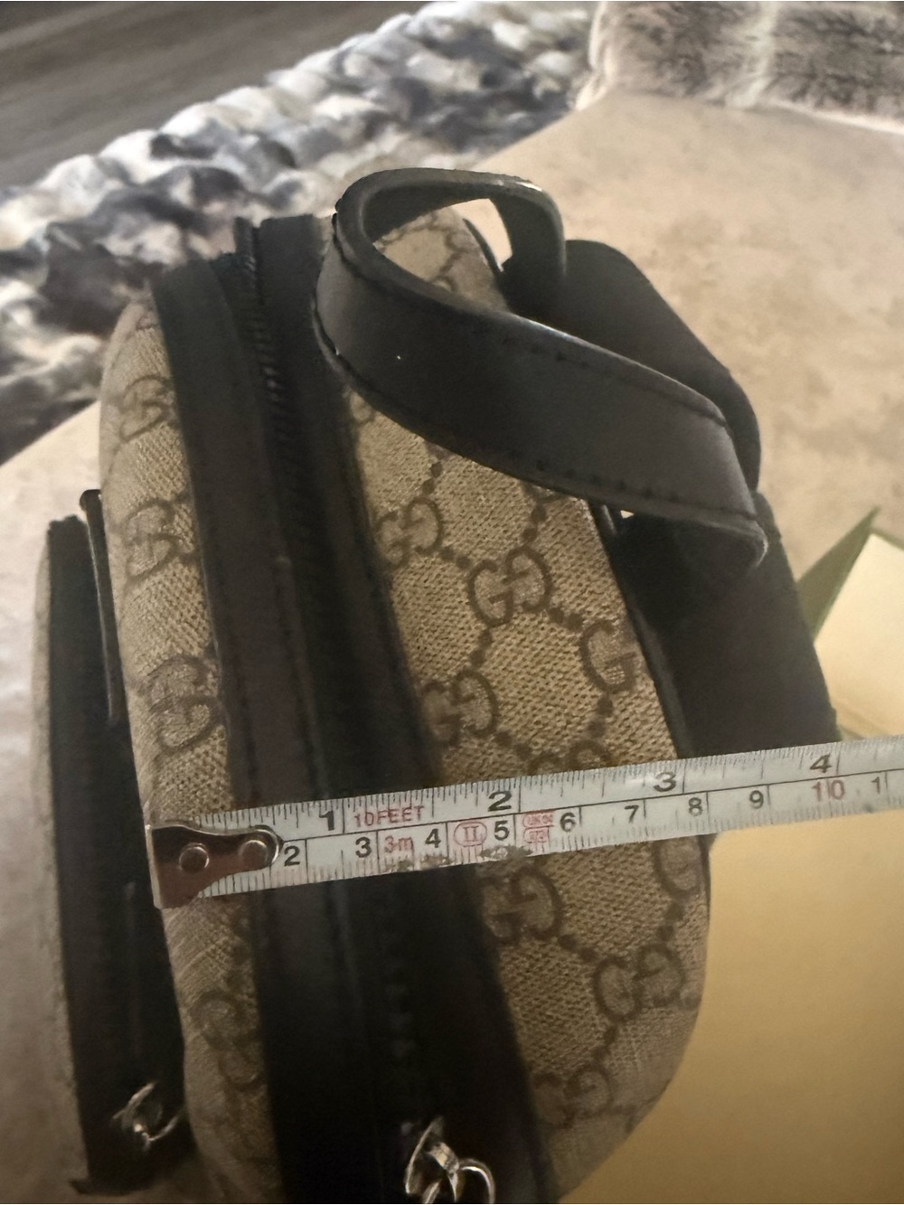 Gucci Black and Beige Monogram Backpack - Picture 7 of 9